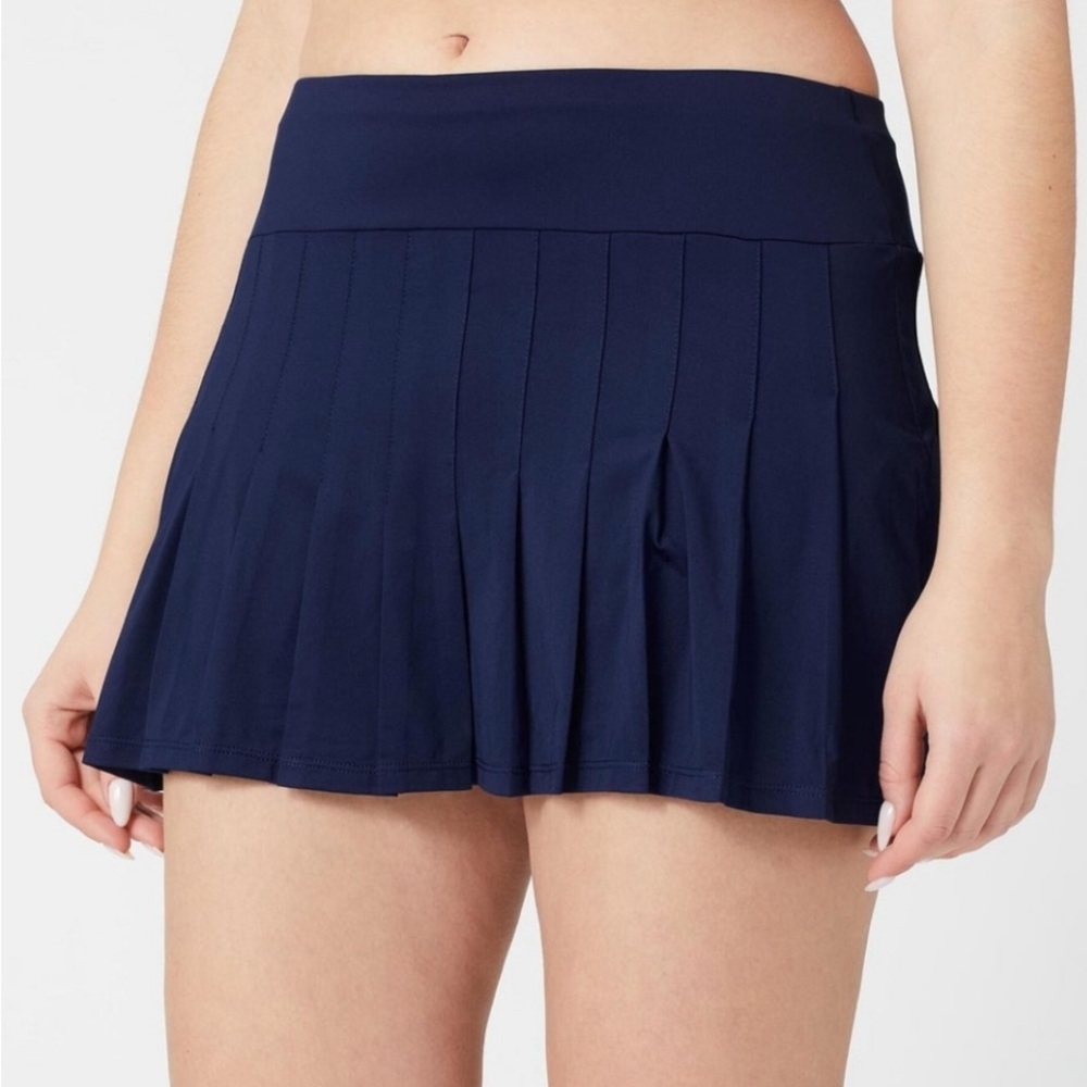 ID IDEOLOGY PLEATED ACTIVE SOLID SKORT WOMEN LG NAVY BLUE COLLEGIATE FLOWY GIRL